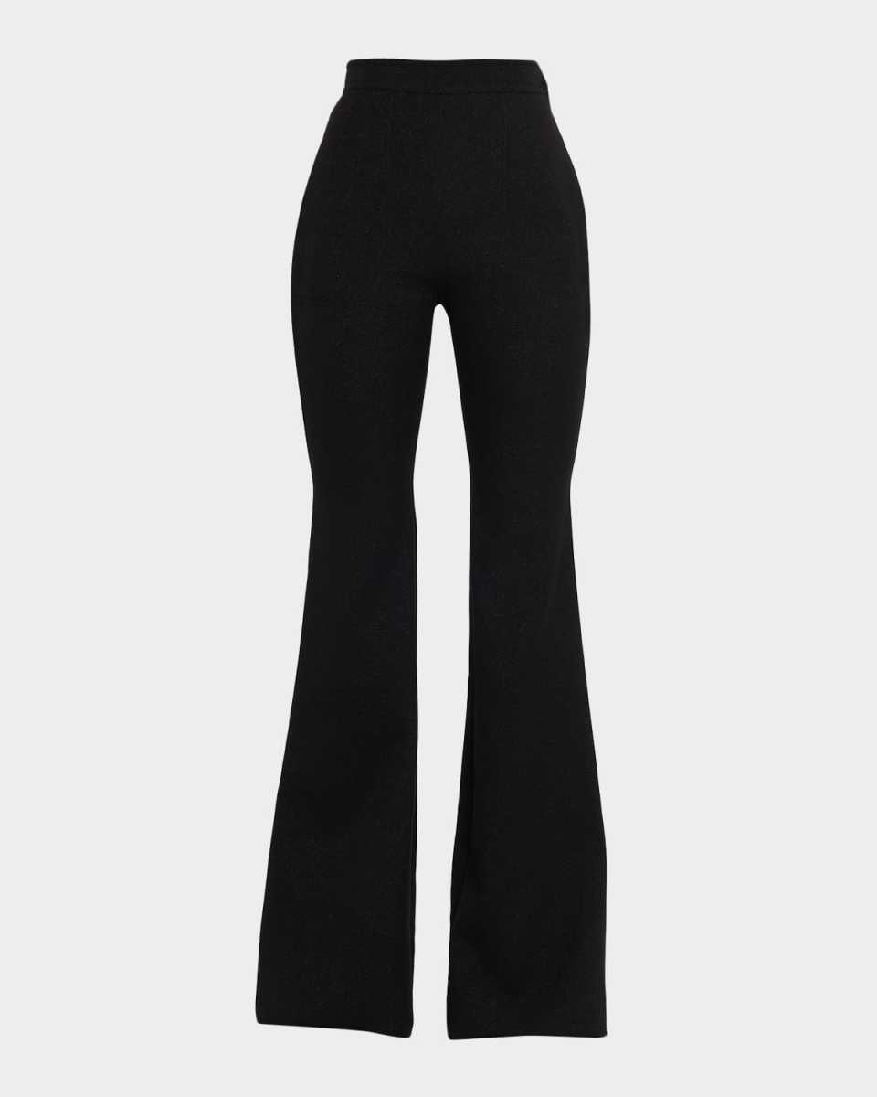 High-Rise Shimmering Flared Trousers